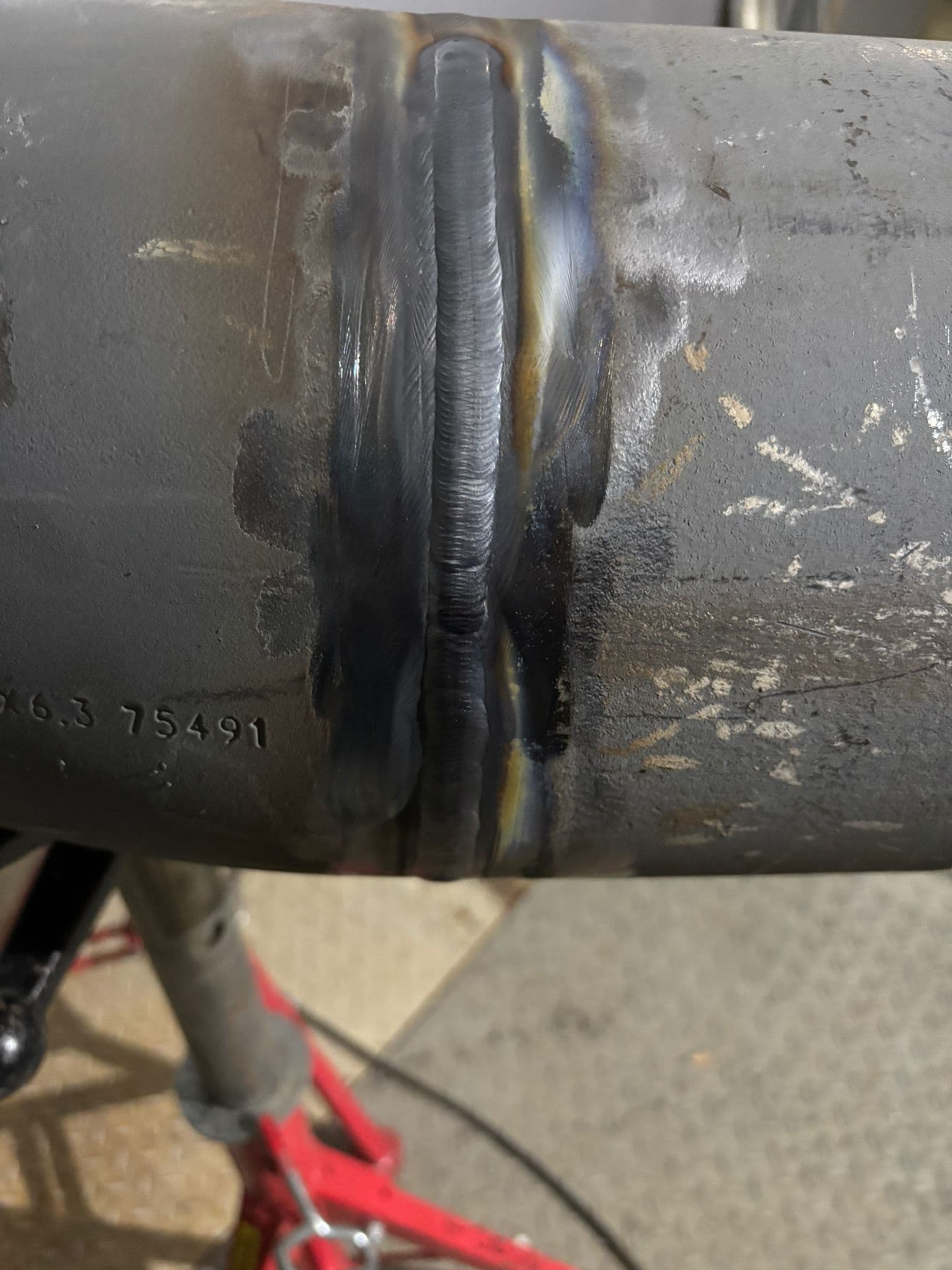 Detalle de soldadura TIG en acero inoxidable