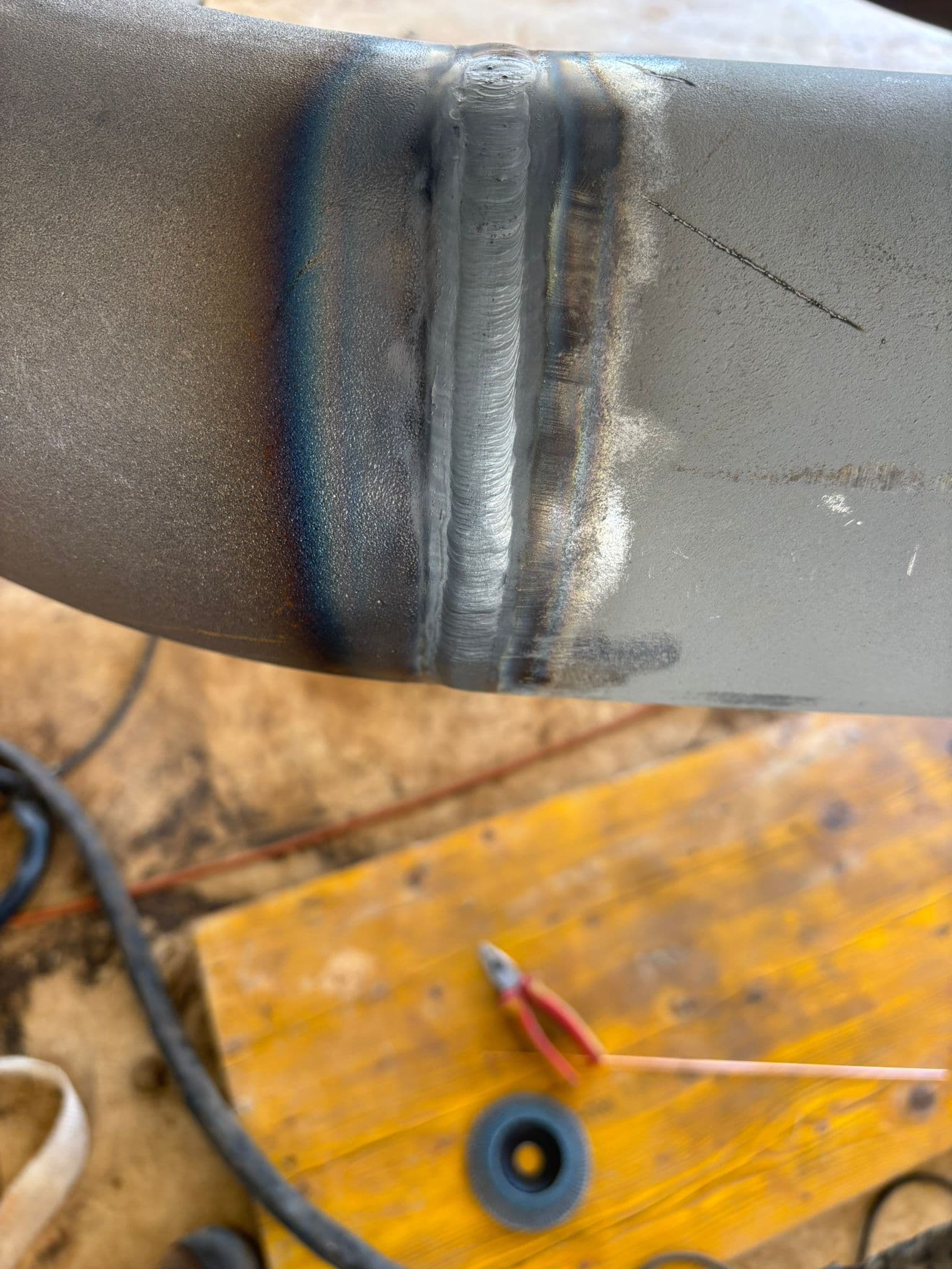 Detalle de soldadura TIG en acero inoxidable